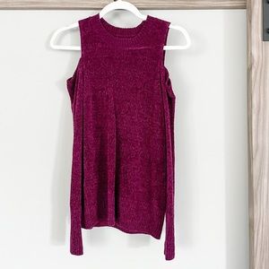Loft Chenille Cutout Shoulder Sweater